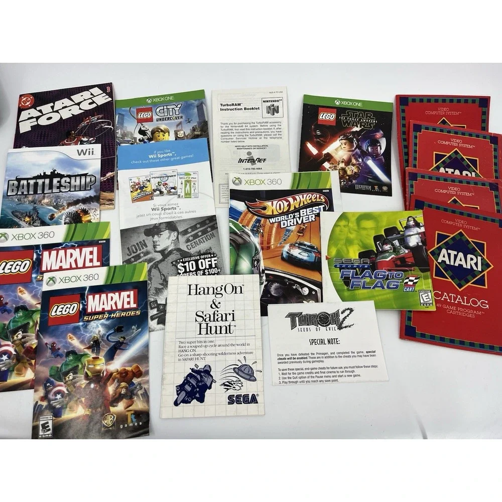 Vintage Lot of Video Game Manuals Instruction Booklets and Inserts